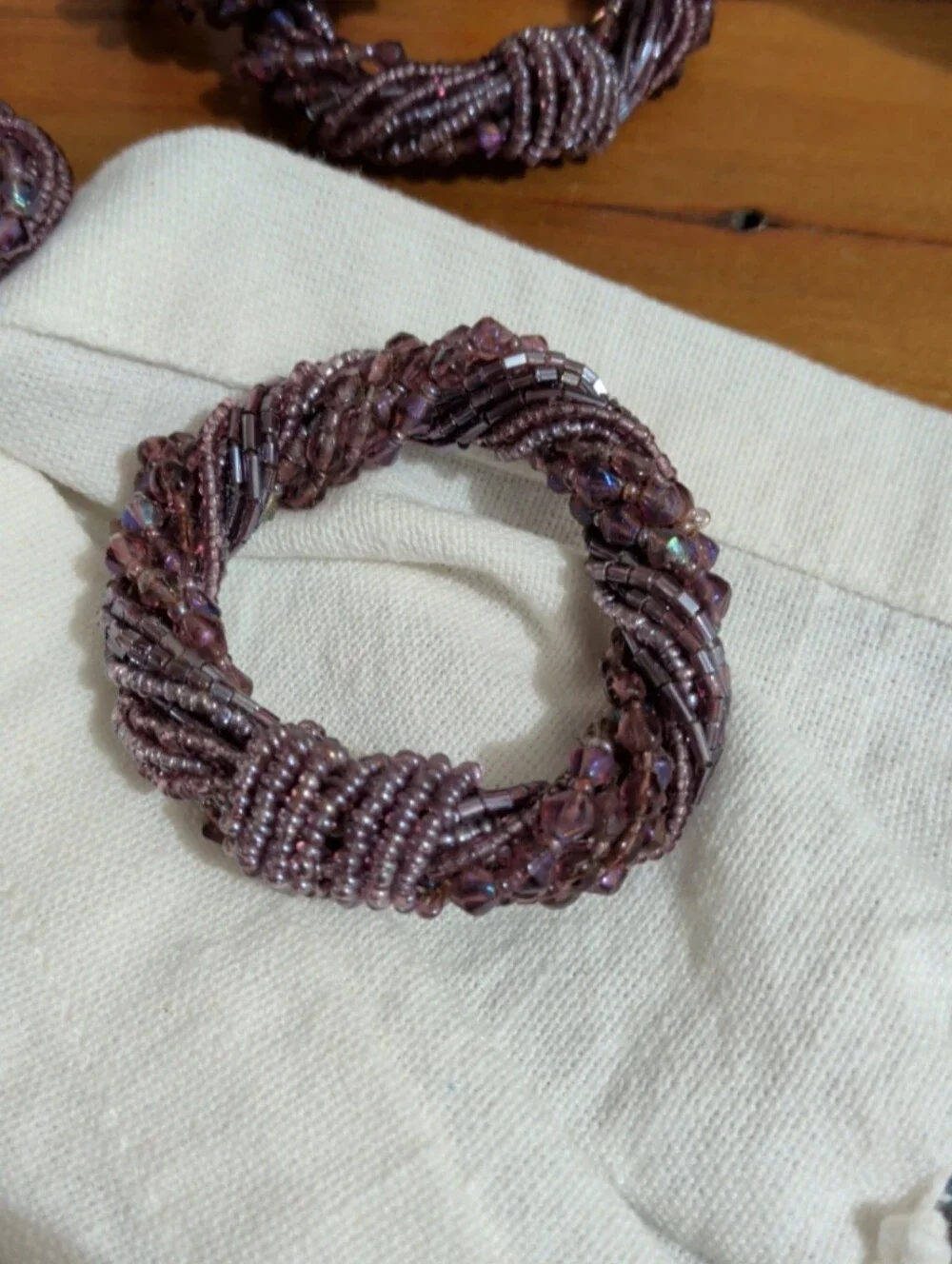 Glass Beaded Napkin Rings Set of 4
